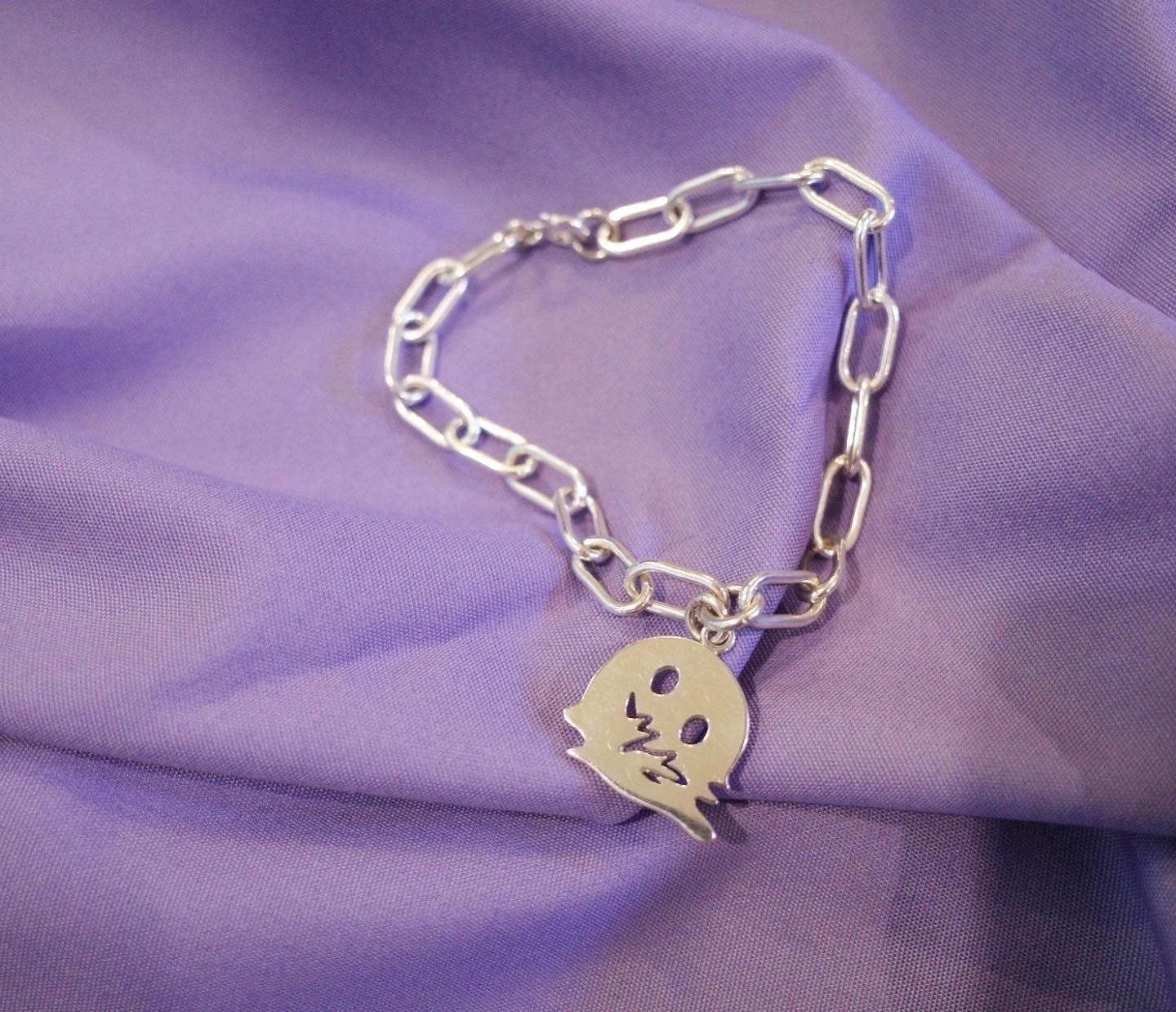 Melt silver chain bracelet